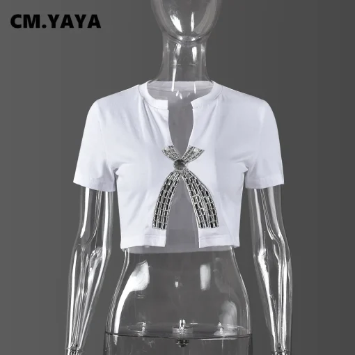 Rhinestone Bowknot Tee - Image 2