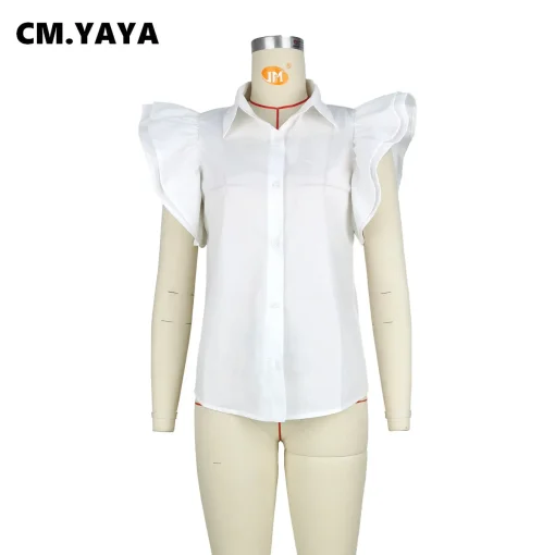 Flare Sleeve Collar Blouse - Image 4