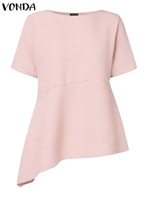 Women's Elegant Short Sleeve Blouse - Image 2