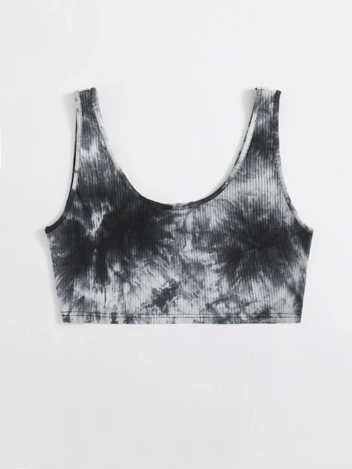 Plus Size Tie Dye Crop Tank Top for Spring & Summer - Image 2