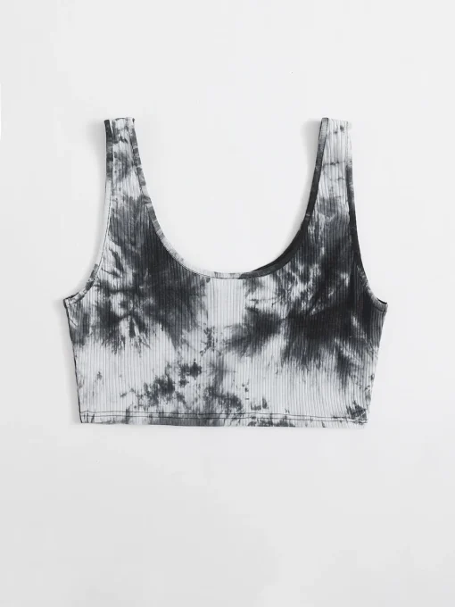 Plus Size Tie Dye Crop Tank Top for Spring & Summer