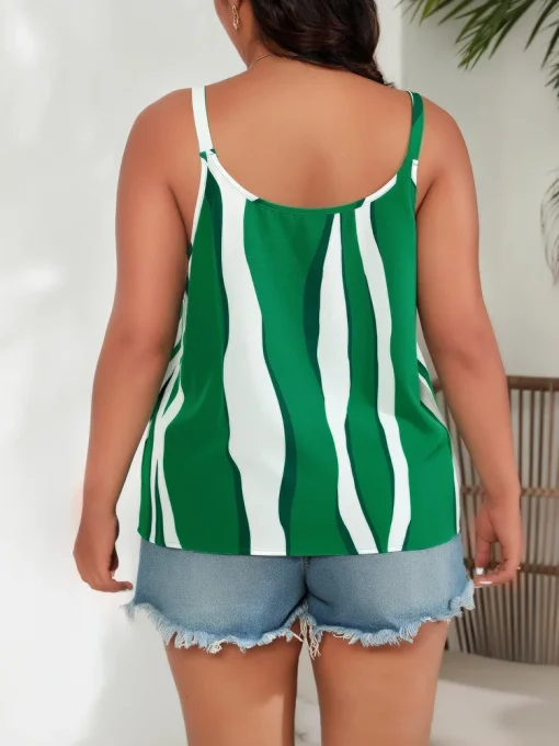 Plus Size Striped Sleeveless Cami Top