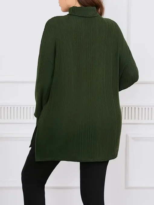 Plus Size Turtleneck Long Sleeve T-Shirt