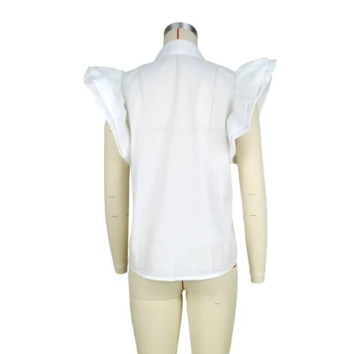 Flare Sleeve Collar Blouse - Image 6