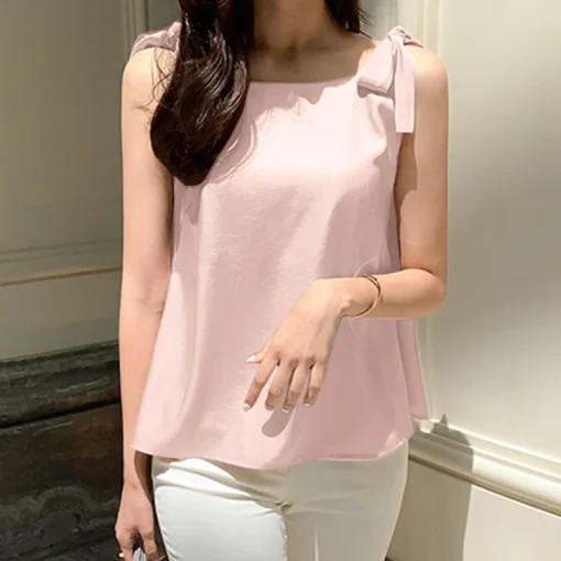 Sleeveless Fashion Blouse - Elegant Casual Tops - Image 7