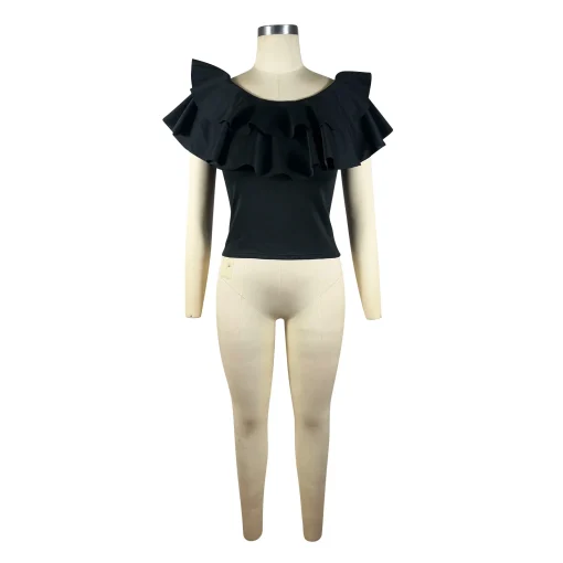 Ruffle Butterfly Sleeve Crop T-shirt - Image 6