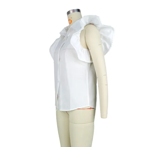 Flare Sleeve Collar Blouse - Image 5