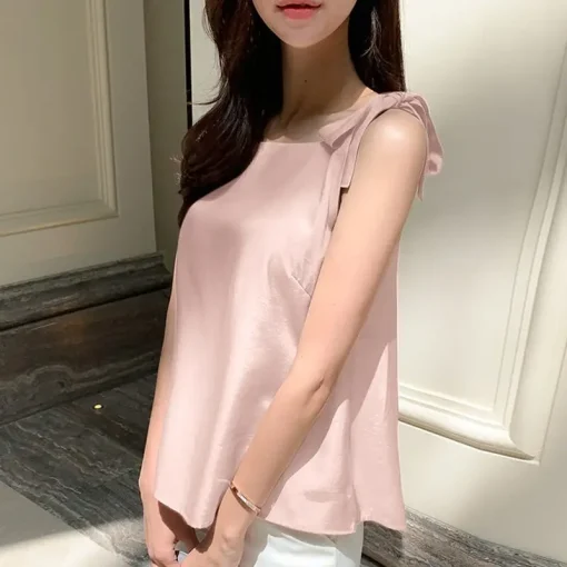 Sleeveless Fashion Blouse - Elegant Casual Tops - Image 6