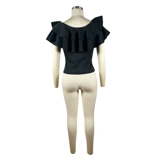 Ruffle Butterfly Sleeve Crop T-shirt