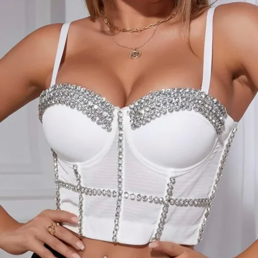 Diamonds Rhinestone Corset Camis