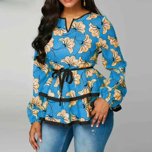 Boho Floral Blouse - Plus Size 5XL - Image 6