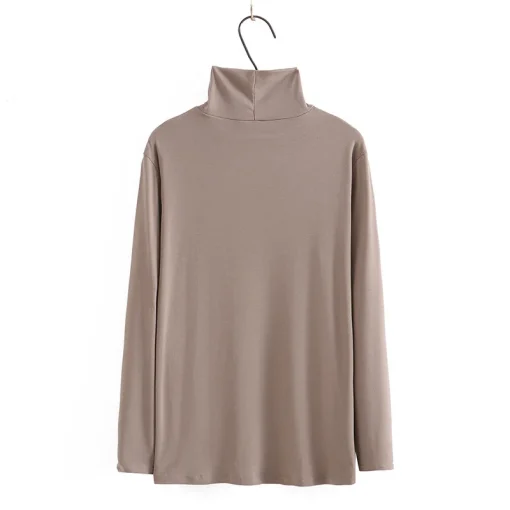 Plus Size 4XL Turtleneck Long Sleeve Tee - Image 2