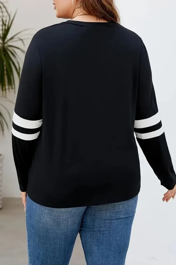 Plus Size Black O-Ring Zip Sweatshirt