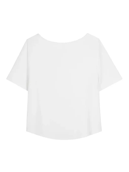 Plus Size Solid Cross Square Neck T-Shirt