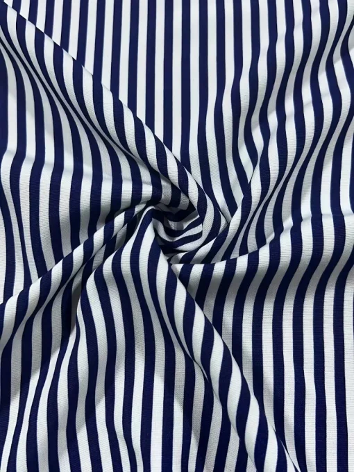 Striped Print Button Down Blouse - Image 3