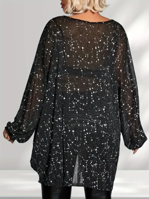 Star Pattern Plus Size T-Shirt - Image 2