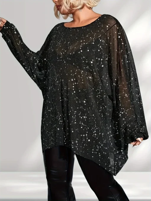 Star Pattern Plus Size T-Shirt - Image 3