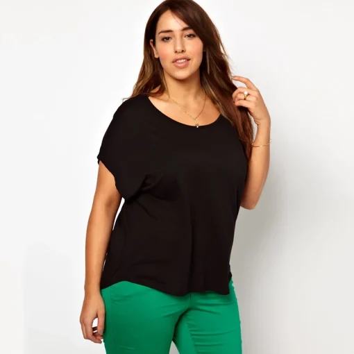 Plus Size Criss-Cross Back Batwing Top 6XL 7XL - Image 2