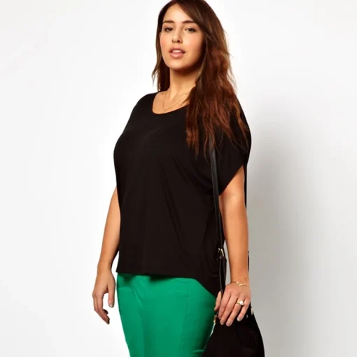 Plus Size Criss-Cross Back Batwing Top 6XL 7XL - Image 4