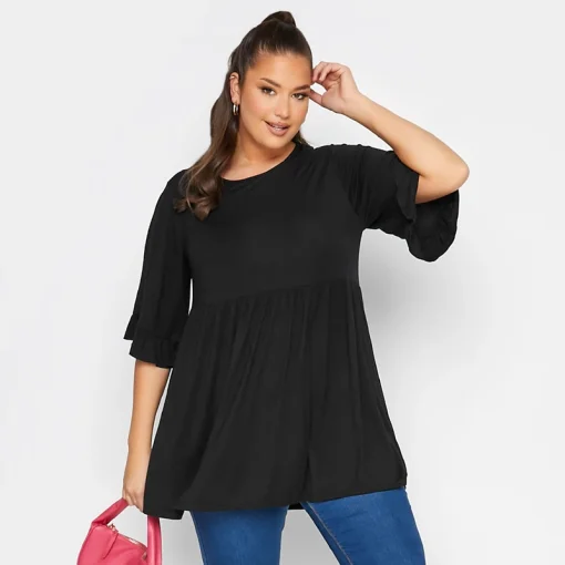 Plus Size Criss-Cross Back Batwing Top - Image 2