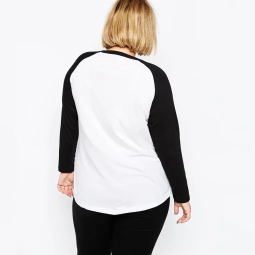 Plus Size Black & White Raglan T-Shirt 6XL 7XL - Image 2