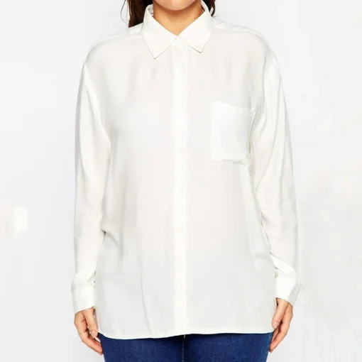 Plus Size Boyfriend Button-Down Shirt Blouse - Image 3