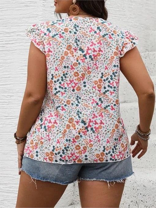 Plus Size Floral Sleeveless Vests - Image 3