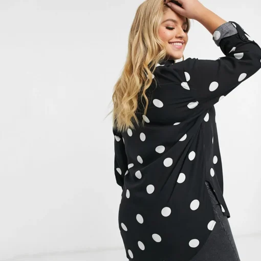 Plus Size Polka Dot Blouse 6XL-7XL - Image 2