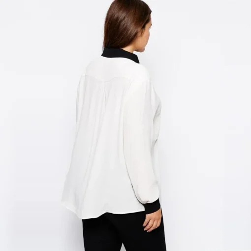 ChatGPT Plus Size Hi-Low Black & White Shirt - Image 2