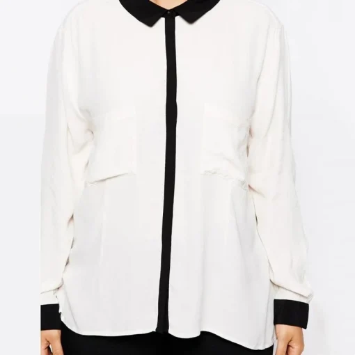 ChatGPT Plus Size Hi-Low Black & White Shirt - Image 3