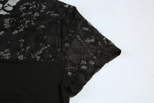 Plus Size Lace Black T-Shirt 5XL 6XL - Image 5