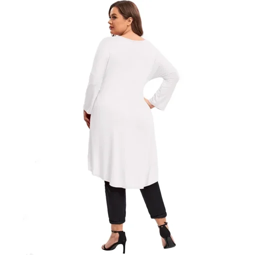 Plus Size Hi-Low Swing Blouse Long Sleeve - Image 4