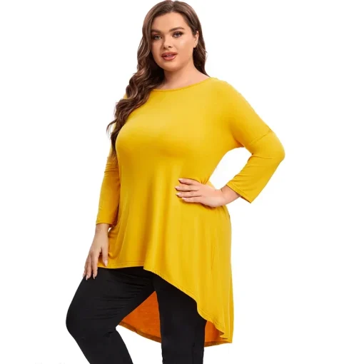 Plus Size Hi-Low Swing Tunic Blouse 7XL 8XL