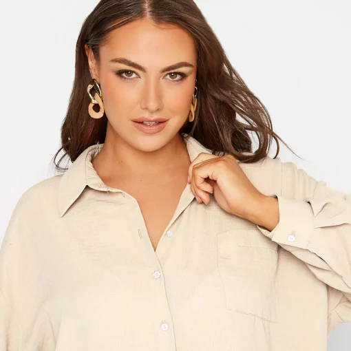 Plus Size Long Sleeve Blouse - Button Front - Image 3