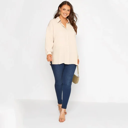 Plus Size Long Sleeve Blouse - Button Front - Image 4