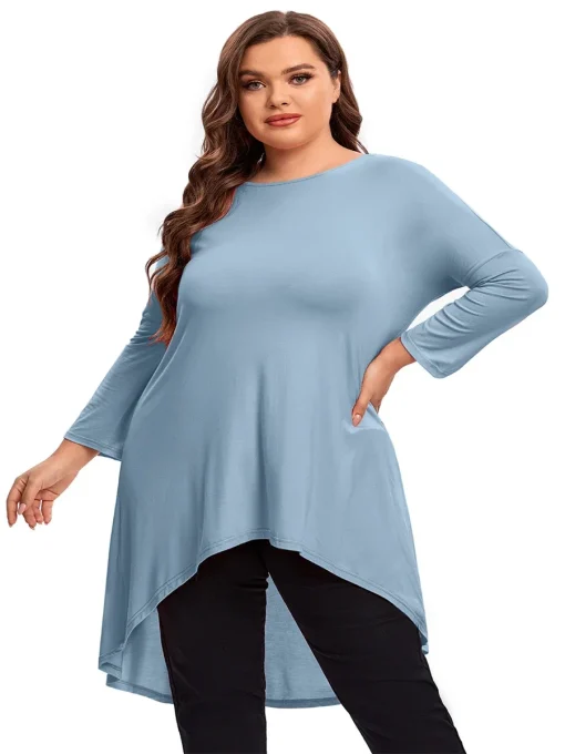 Plus Size Hi-Low Swing Tunic Top - Image 2