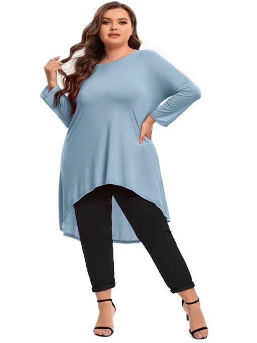 Plus Size Hi-Low Swing Tunic Top - Image 4