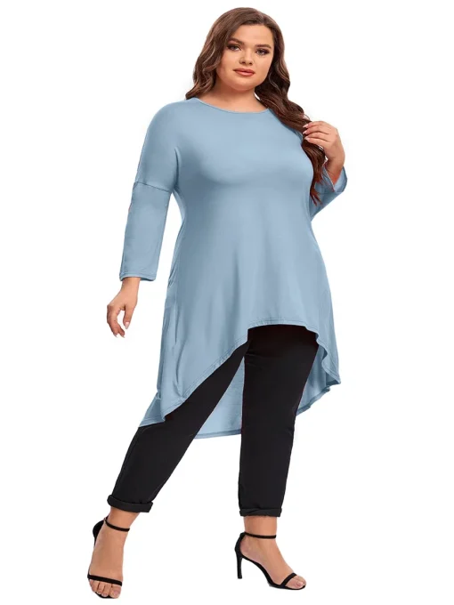 Plus Size Hi-Low Swing Tunic Top - Image 5