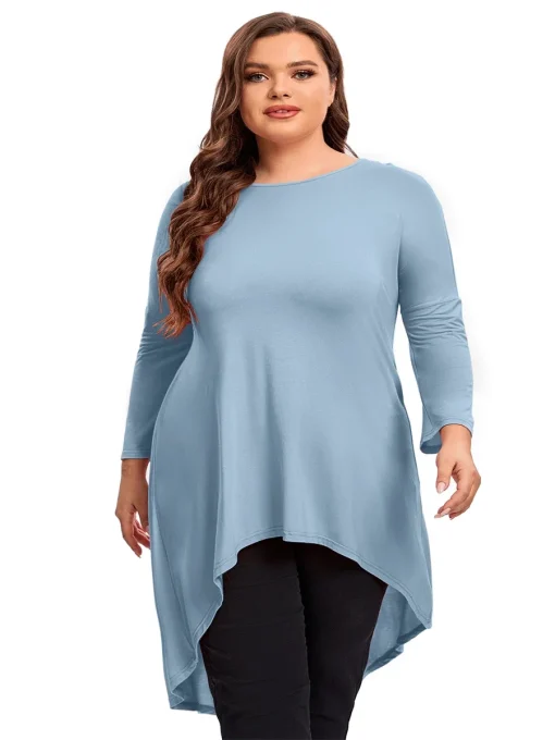 Plus Size Hi-Low Swing Tunic Top