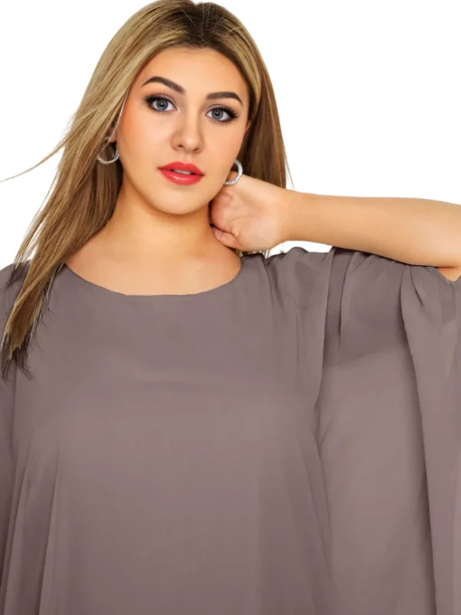 Plus Size Loose Batwing Cape Blouse - Image 2