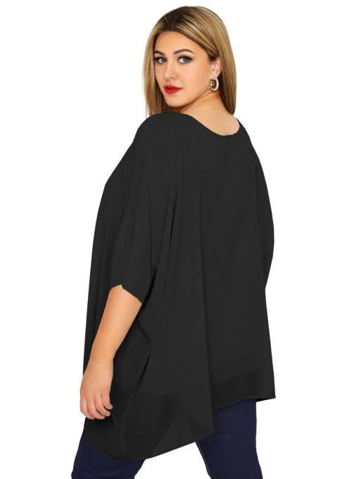 Plus Size Summer Batwing Sleeve Blouse 7XL