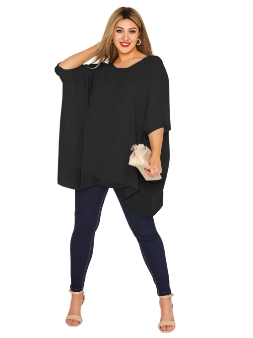 Plus Size Summer Batwing Sleeve Blouse 7XL - Image 2