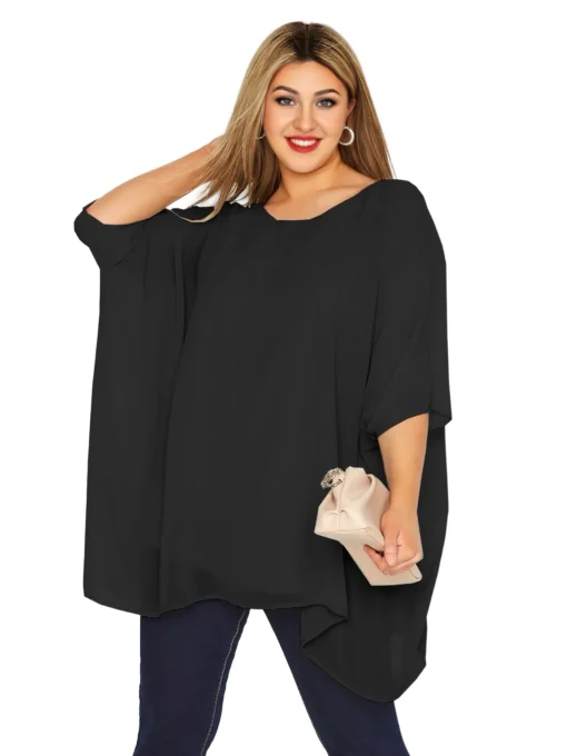 Plus Size Summer Batwing Sleeve Blouse 7XL - Image 3