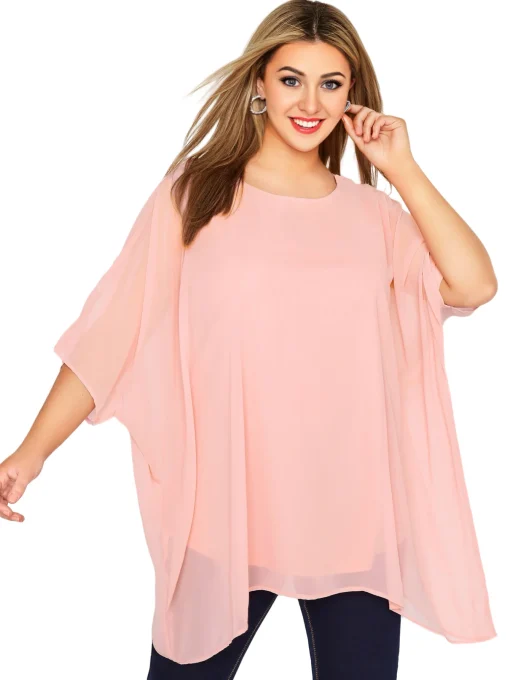 Plus Size Batwing Sleeve Summer Blouse