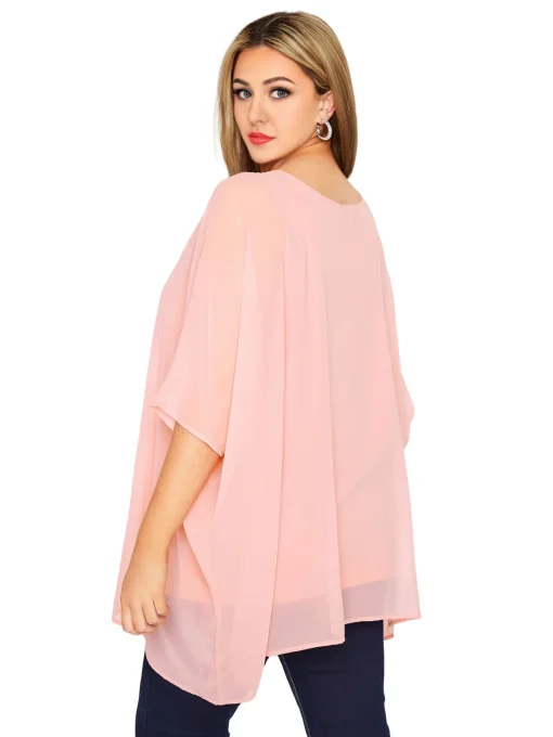 Plus Size Batwing Sleeve Summer Blouse - Image 3