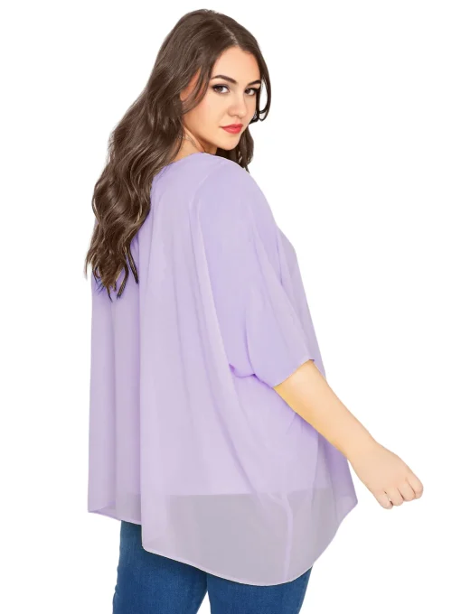 Plus Size Batwing Cape Blouse - Image 3