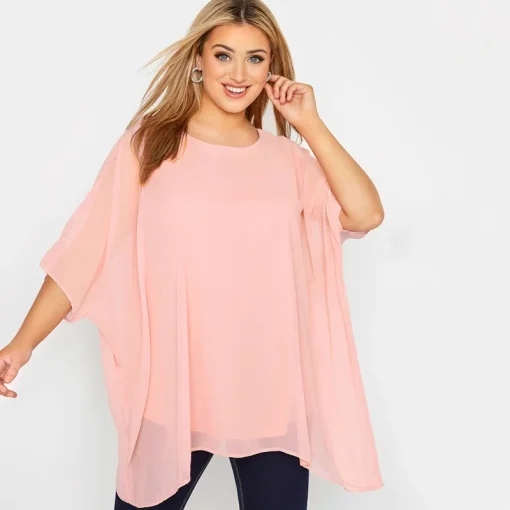 Plus Size Elegant Batwing Sleeve Blouse