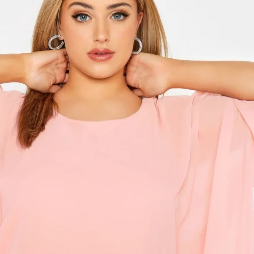 Plus Size Elegant Batwing Sleeve Blouse - Image 3