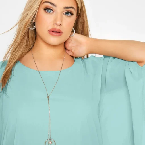 Plus Size Batwing Cape Blouse - Image 3