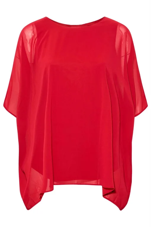 Plus Size Batwing Cape Blouse - Image 5